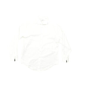 Men's Button Down Calvin Klein Size 16 32/33 Steel + White Slim Fit Non Iron